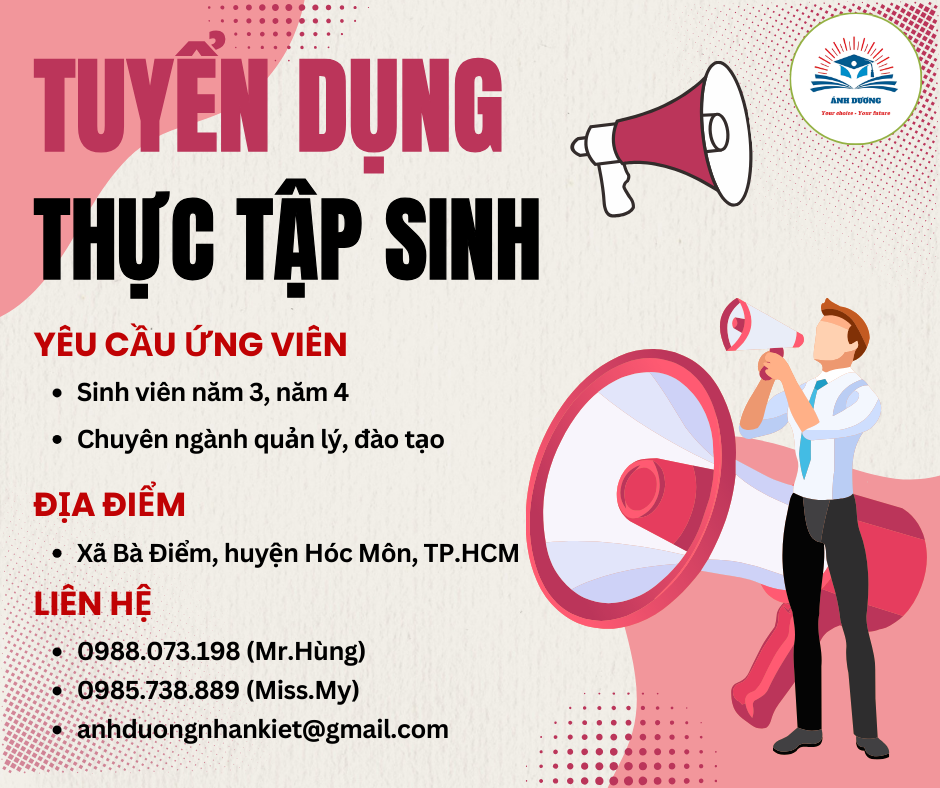 TUYỂN THỰC TẬP SINH QUẢN LÝ GIÁO DỤC 2025 2 Tuyển thực tập sinh Quản lý giáo dục